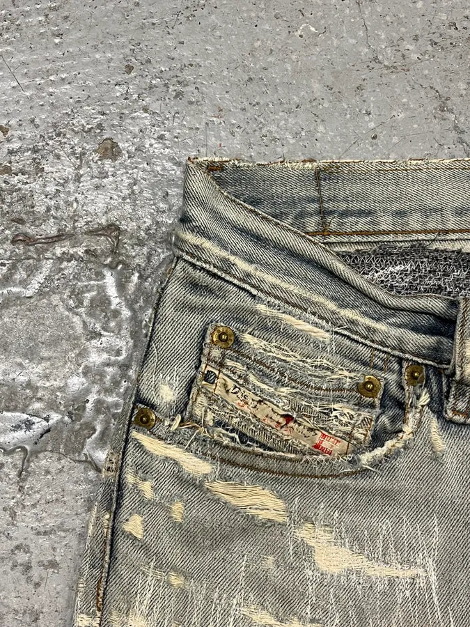 Diesel Blue Distressed Faded Slim Denim Jeans SdjXVrh 8