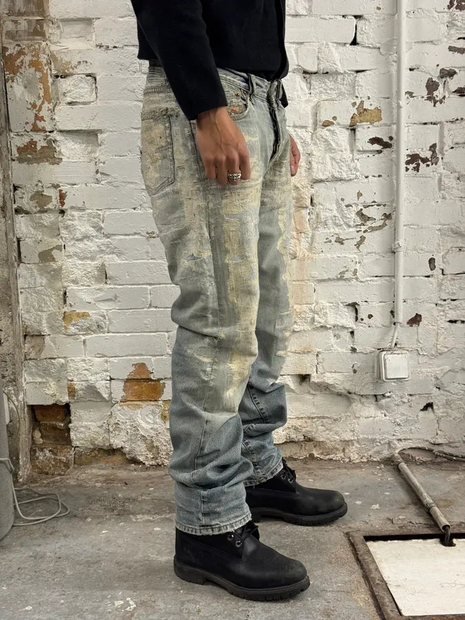 Diesel Blue Distressed Faded Slim Denim Jeans SdjXVrh 2