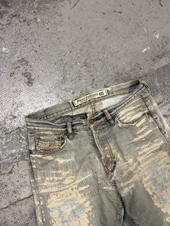 Diesel Blue Distressed Faded Slim Denim Jeans SdjXVrh 5