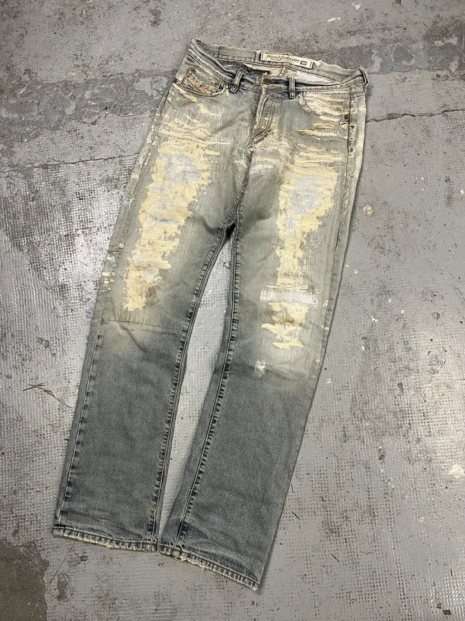 Diesel Blue Distressed Faded Slim Denim Jeans SdjXVrh 4