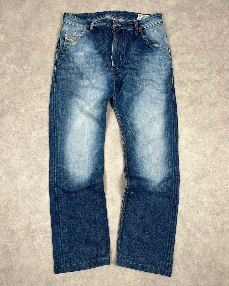 Diesel Blue Faded Denim Jeans KRLYjfl 0