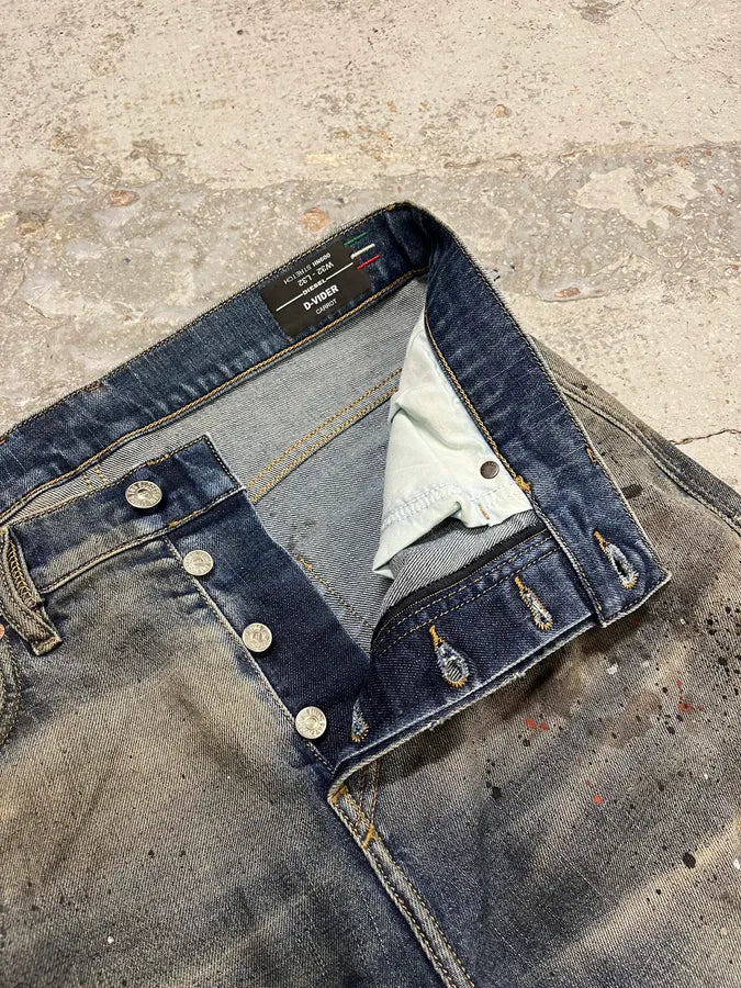 Diesel Blue Painted Faded Denim Jeans WuKjOYD 10