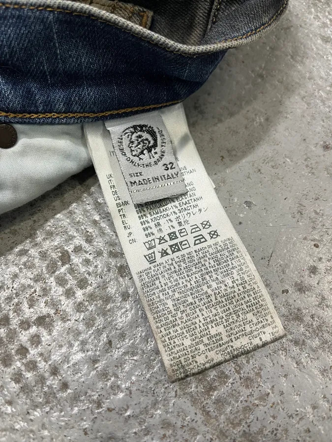 Diesel Blue Painted Faded Denim Jeans WuKjOYD 13