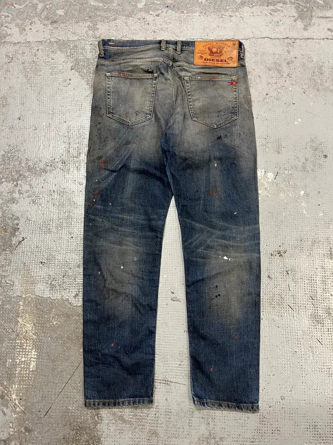 Diesel Blue Painted Faded Denim Jeans WuKjOYD 7