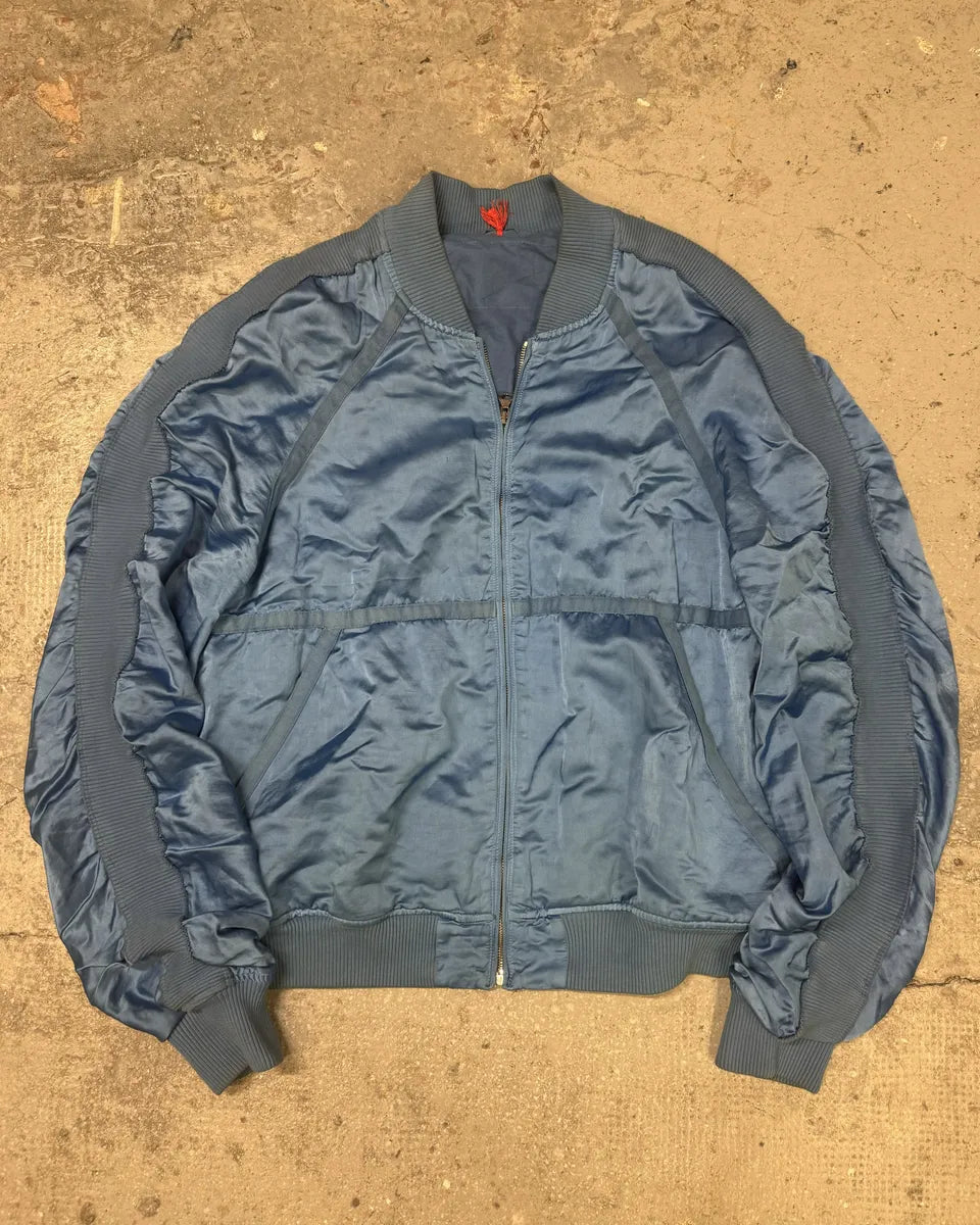 Diesel Blue Satin Relaxed Bomber Jacket jGImqqs 0