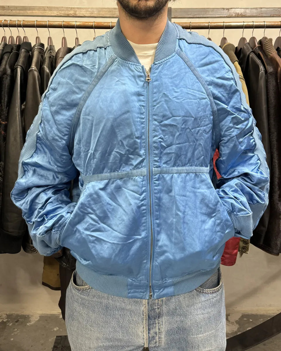 Diesel Blue Satin Relaxed Bomber Jacket jGImqqs 1
