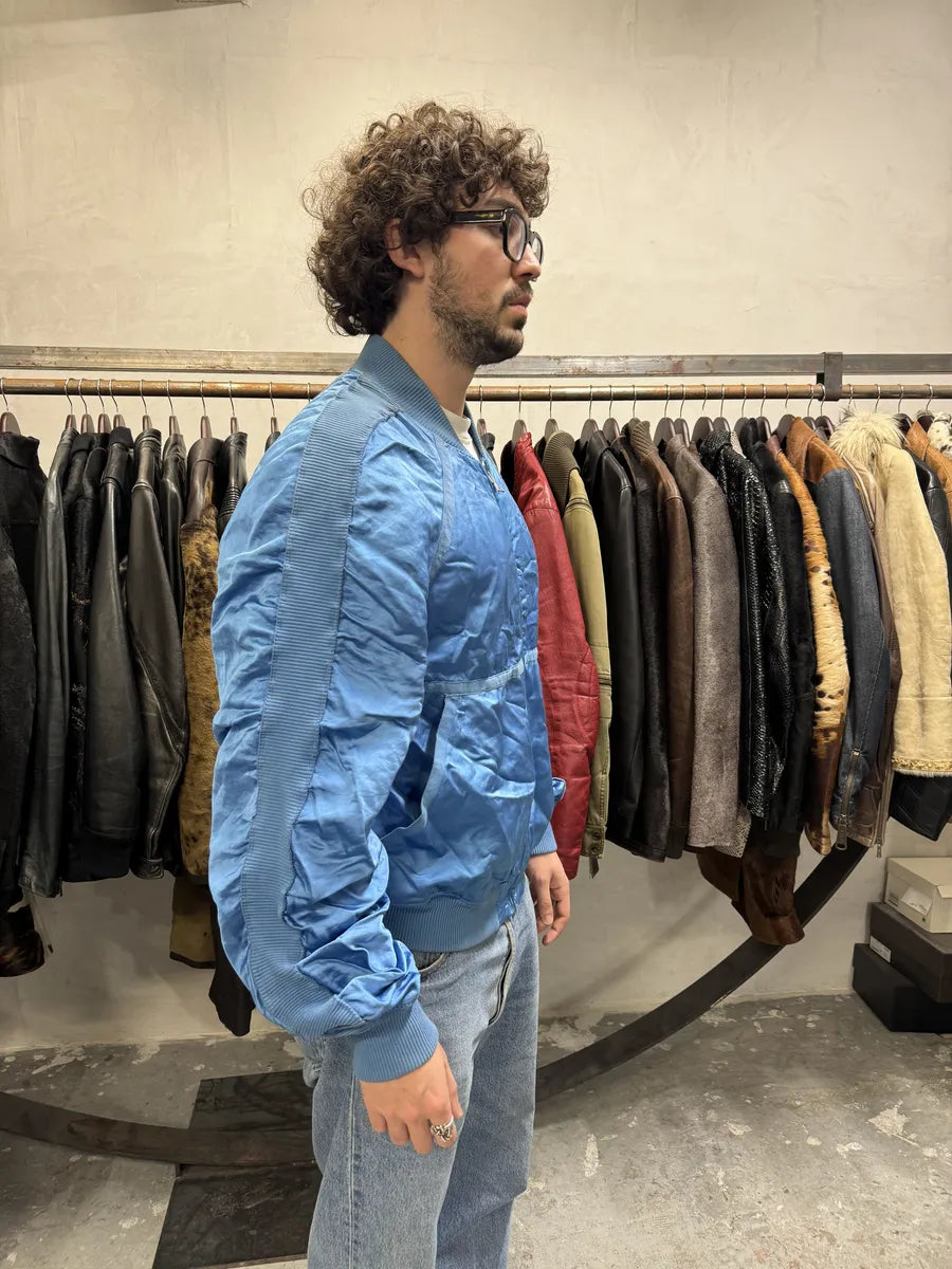 Diesel Blue Satin Relaxed Bomber Jacket jGImqqs 2