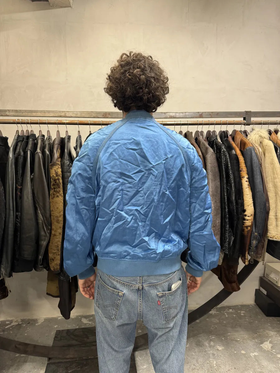 Diesel Blue Satin Relaxed Bomber Jacket jGImqqs 3