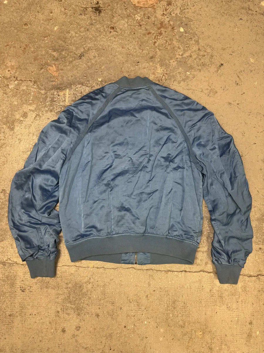 Diesel Blue Satin Relaxed Bomber Jacket jGImqqs 4