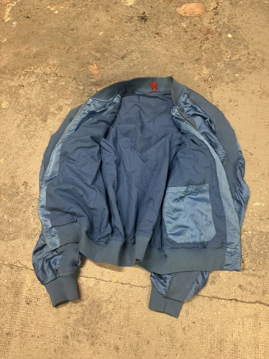 Diesel Blue Satin Relaxed Bomber Jacket jGImqqs 5