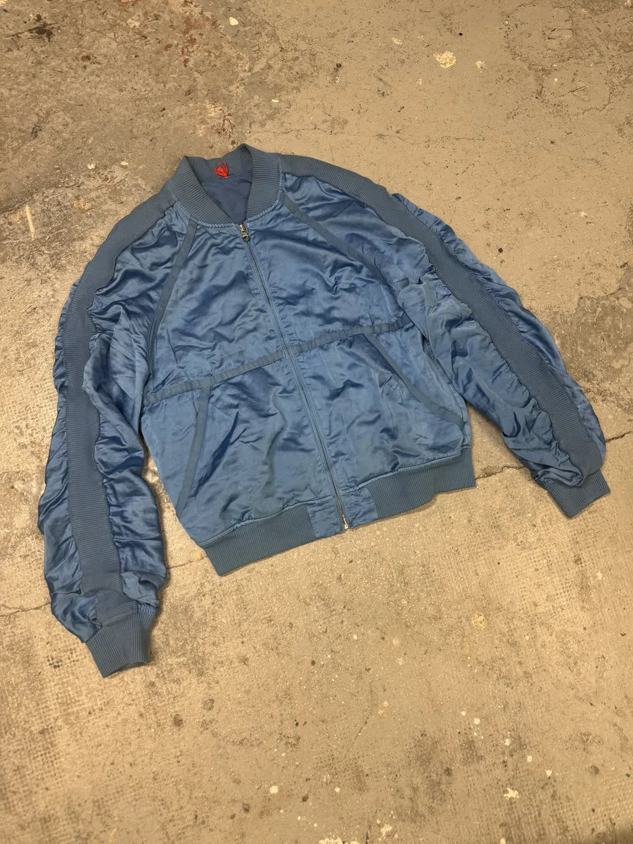Diesel Blue Satin Relaxed Bomber Jacket jGImqqs 7
