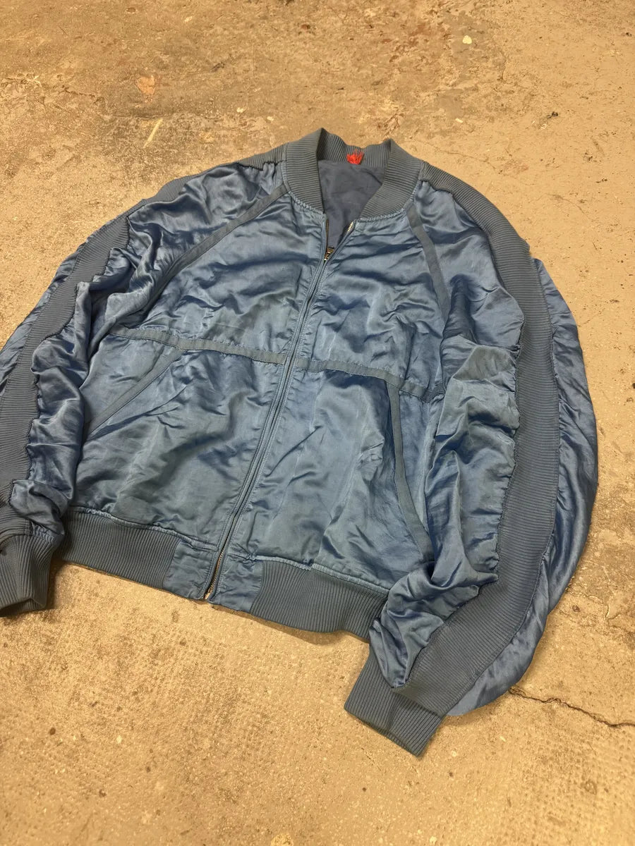 Diesel Blue Satin Relaxed Bomber Jacket jGImqqs 8