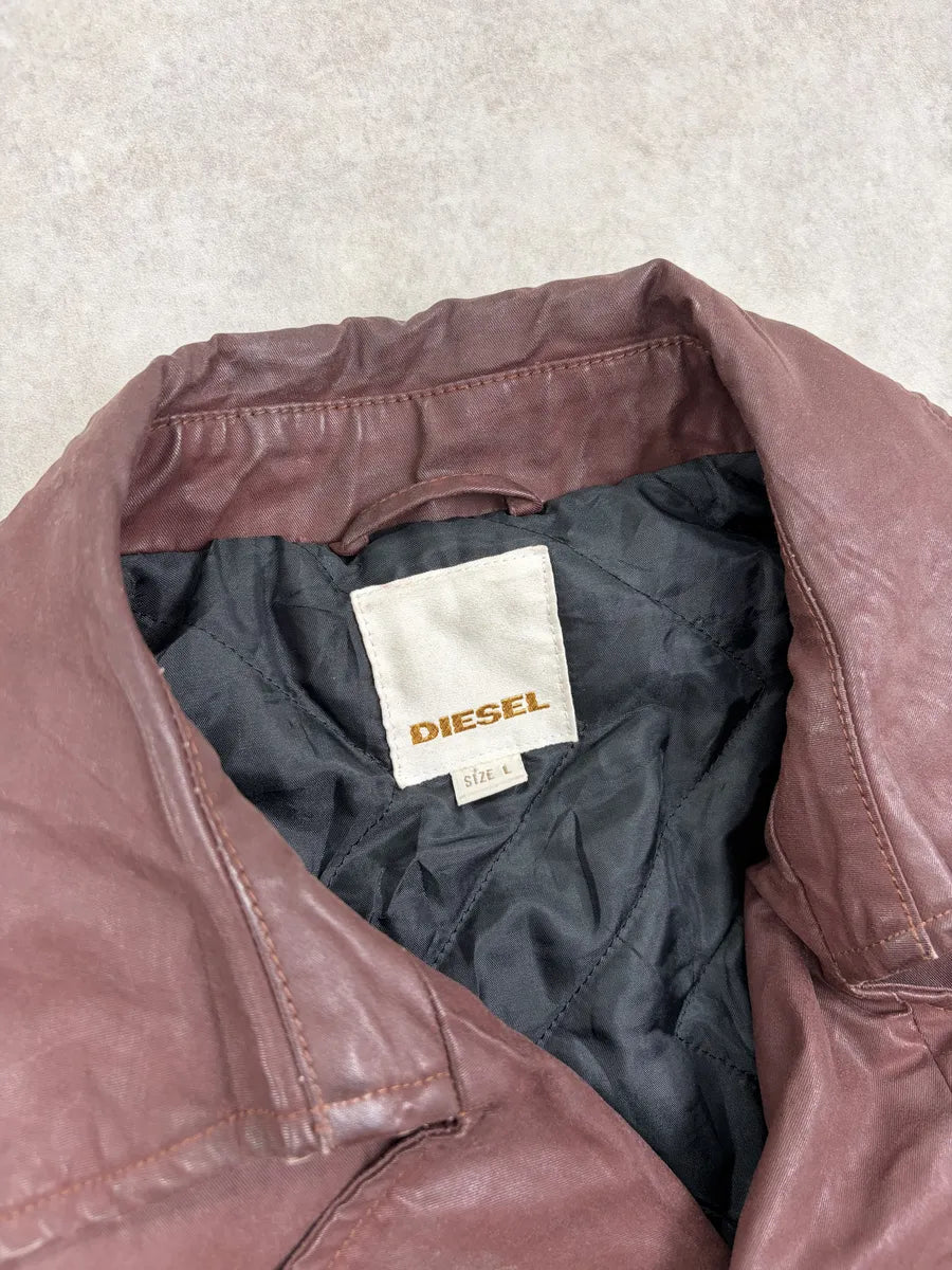 Diesel Brown Faded Double-Breasted Light Jacket OFkAqaI 4