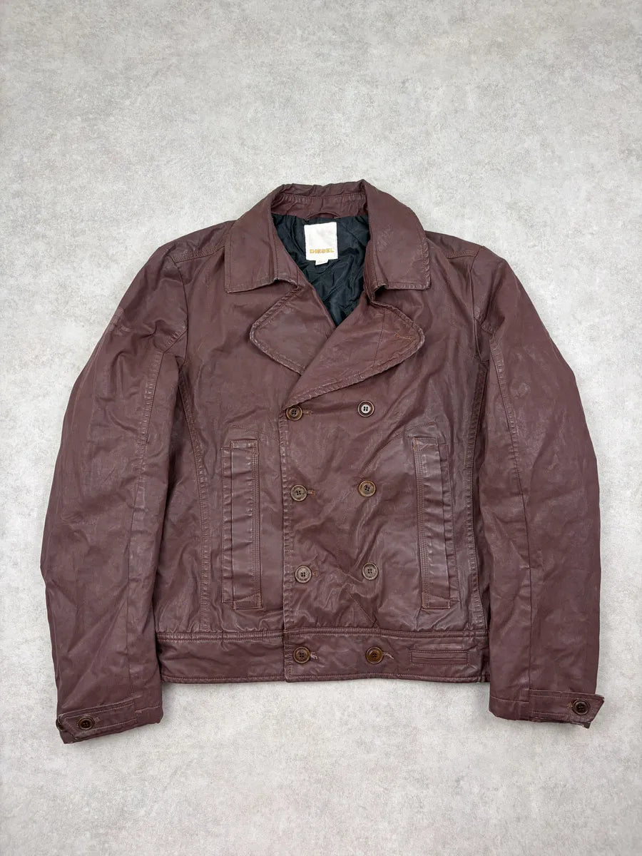 Diesel Brown Faded Double-Breasted Light Jacket OFkAqaI 2