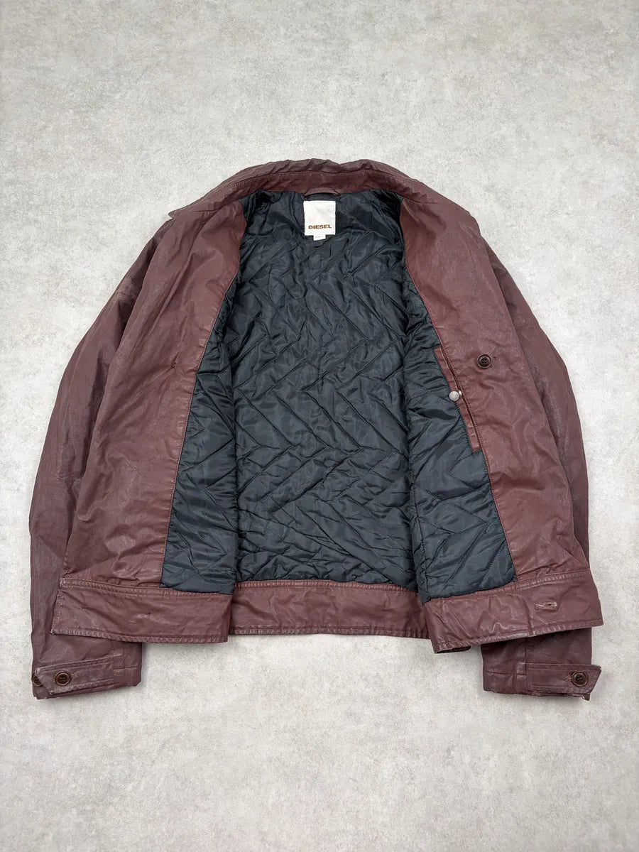 Diesel Brown Faded Double-Breasted Light Jacket OFkAqaI 9