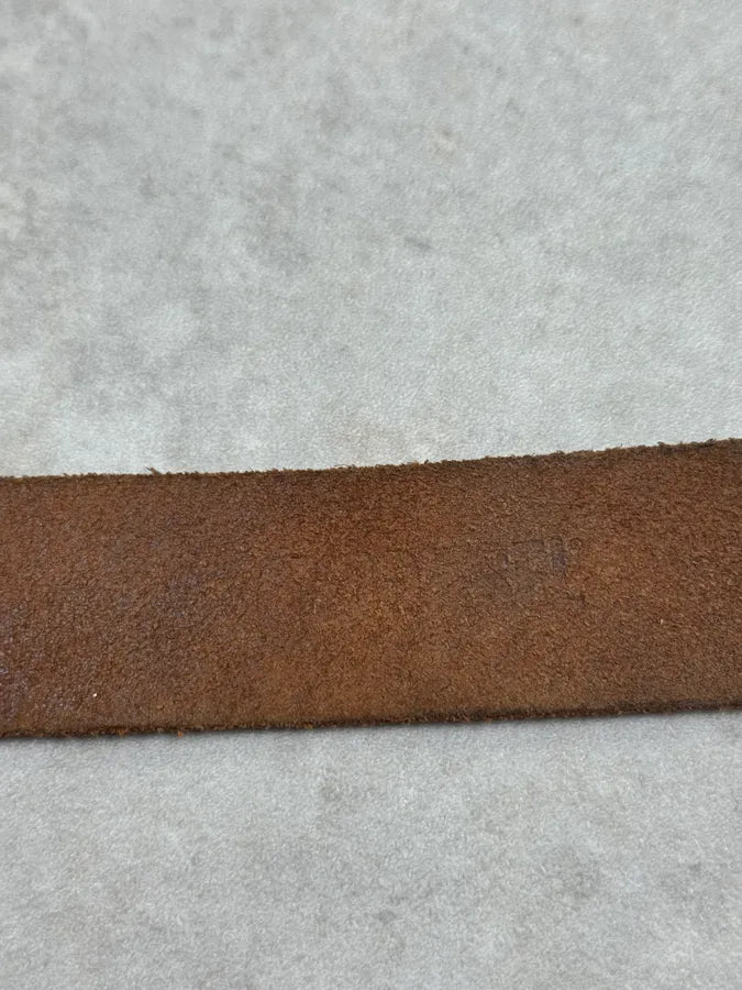 Diesel Brown Eroded Metallic Buckle Belt EGSgQDU 7