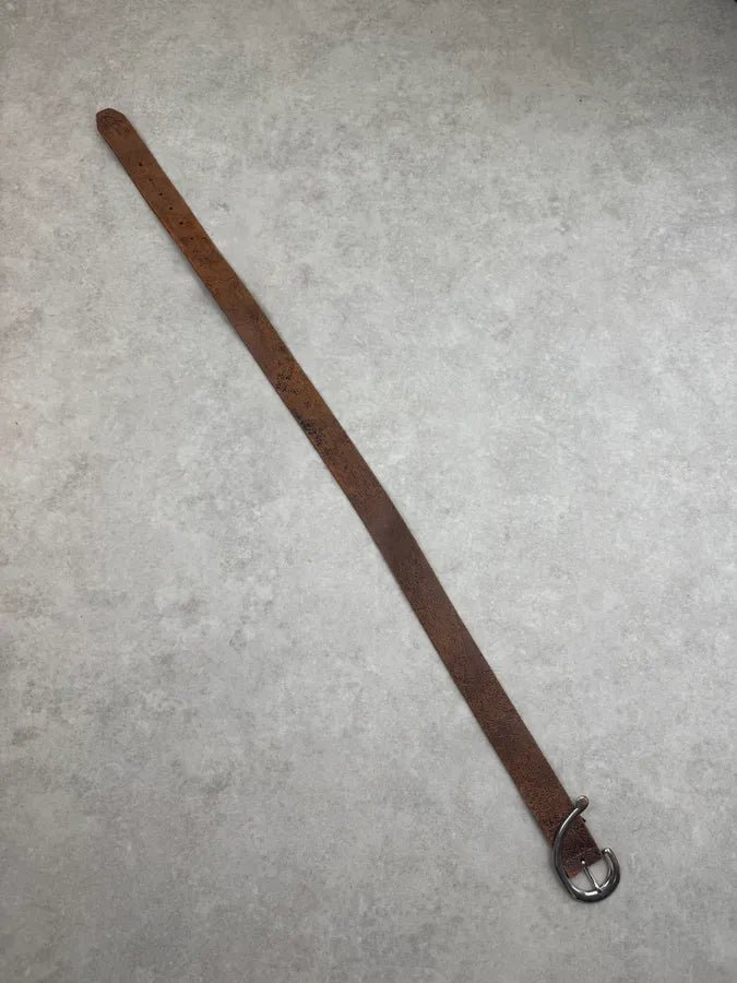 Diesel Brown Eroded Metallic Buckle Belt EGSgQDU 6