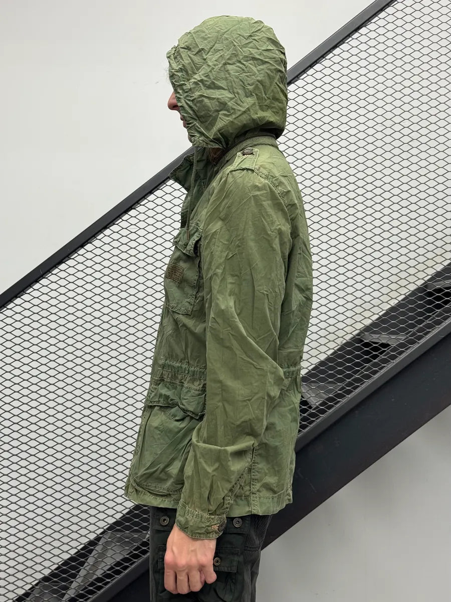 Diesel Cargo Retractable Hood Military Green Jacket oflPjbl 3