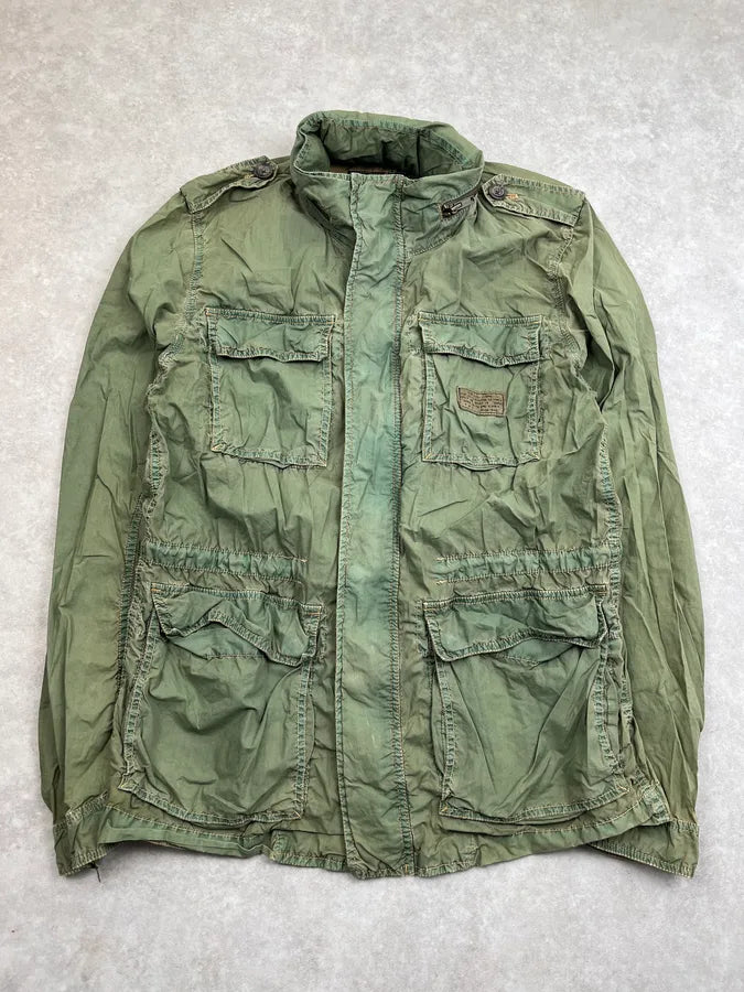 Diesel Cargo Retractable Hood Military Green Jacket oflPjbl 4