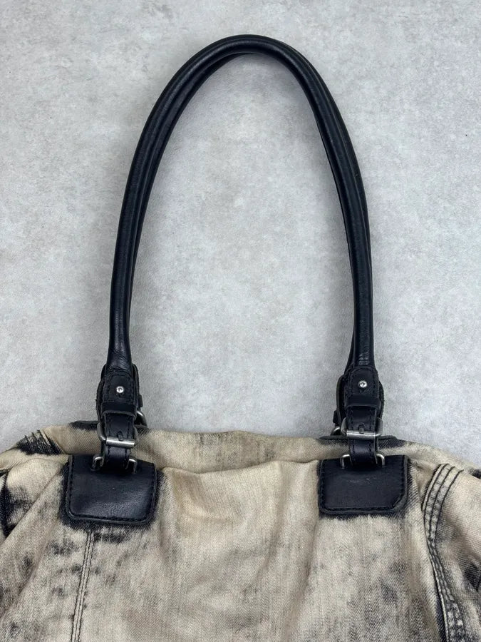Diesel Cream Denim Studded Shoulder Bag ElBoBvQ 13