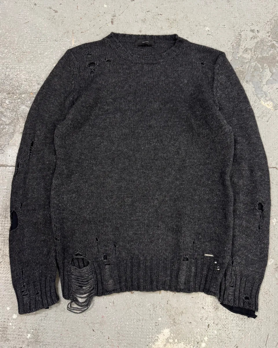 Diesel Dark Grey Destroyed Sweater vDDLleT 0