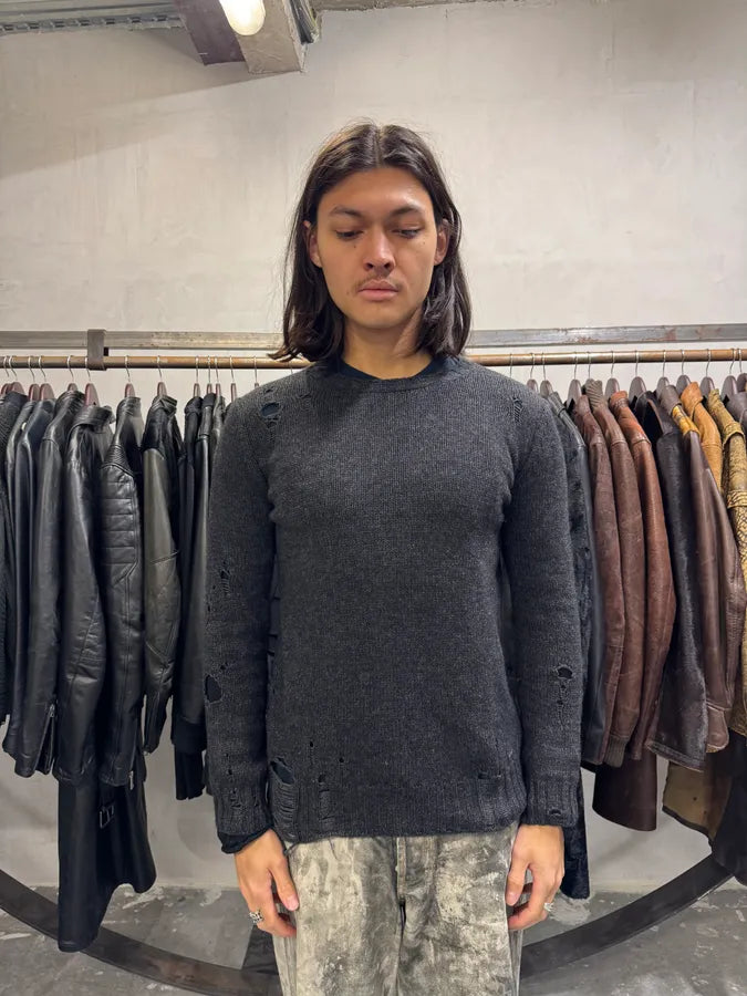 Diesel Dark Grey Destroyed Sweater vDDLleT 1