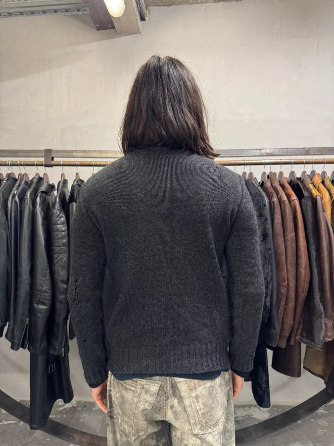 Diesel Dark Grey Destroyed Sweater vDDLleT 2