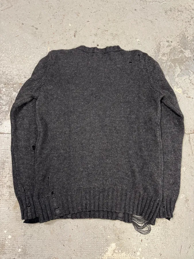 Diesel Dark Grey Destroyed Sweater vDDLleT 4
