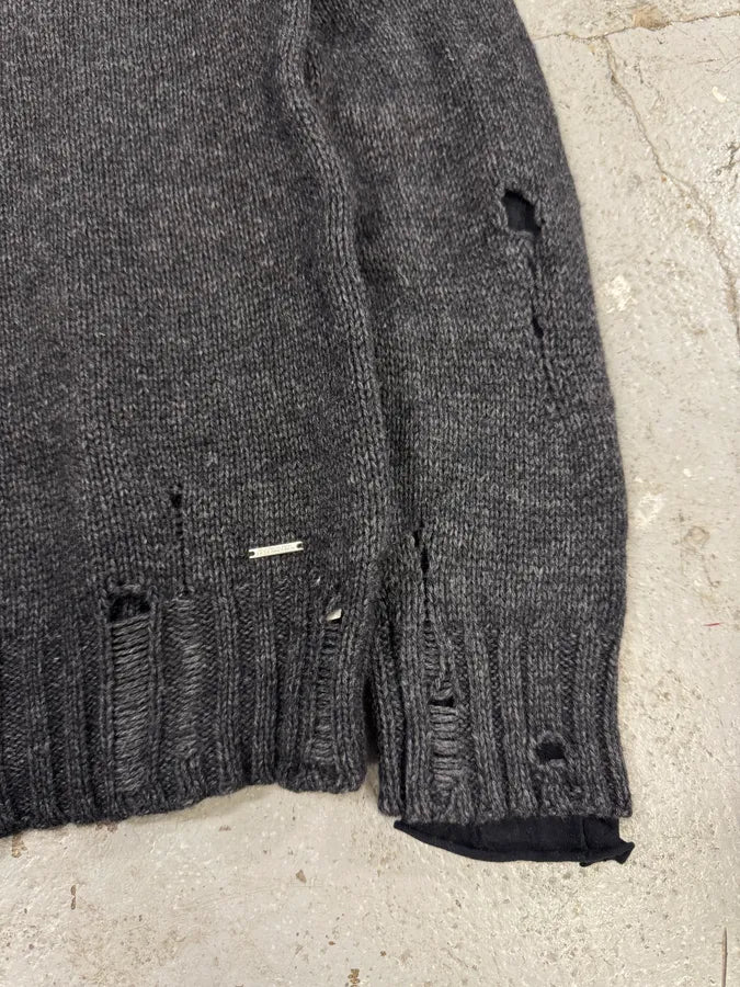 Diesel Dark Grey Destroyed Sweater vDDLleT 5