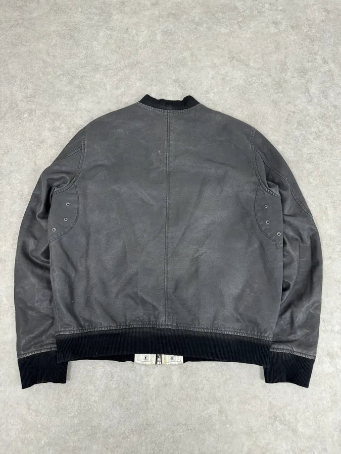 Diesel Dark Grey Waxed Bomber Jacket qJnGUNU 5