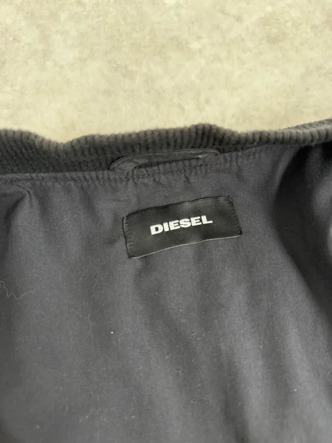 Diesel Dark Grey Waxed Bomber Jacket qJnGUNU 8