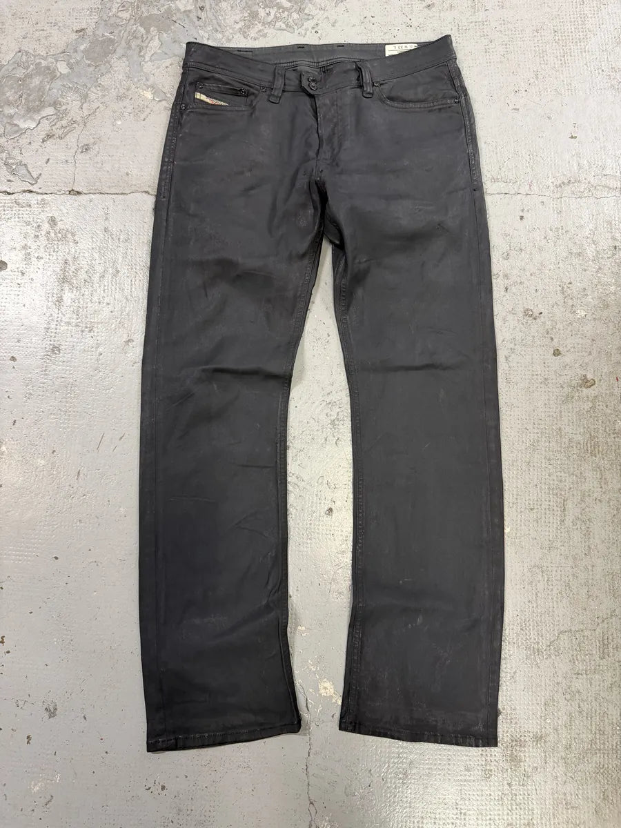 Diesel Dark Grey Waxed Denim Jeans OJWApNT 0