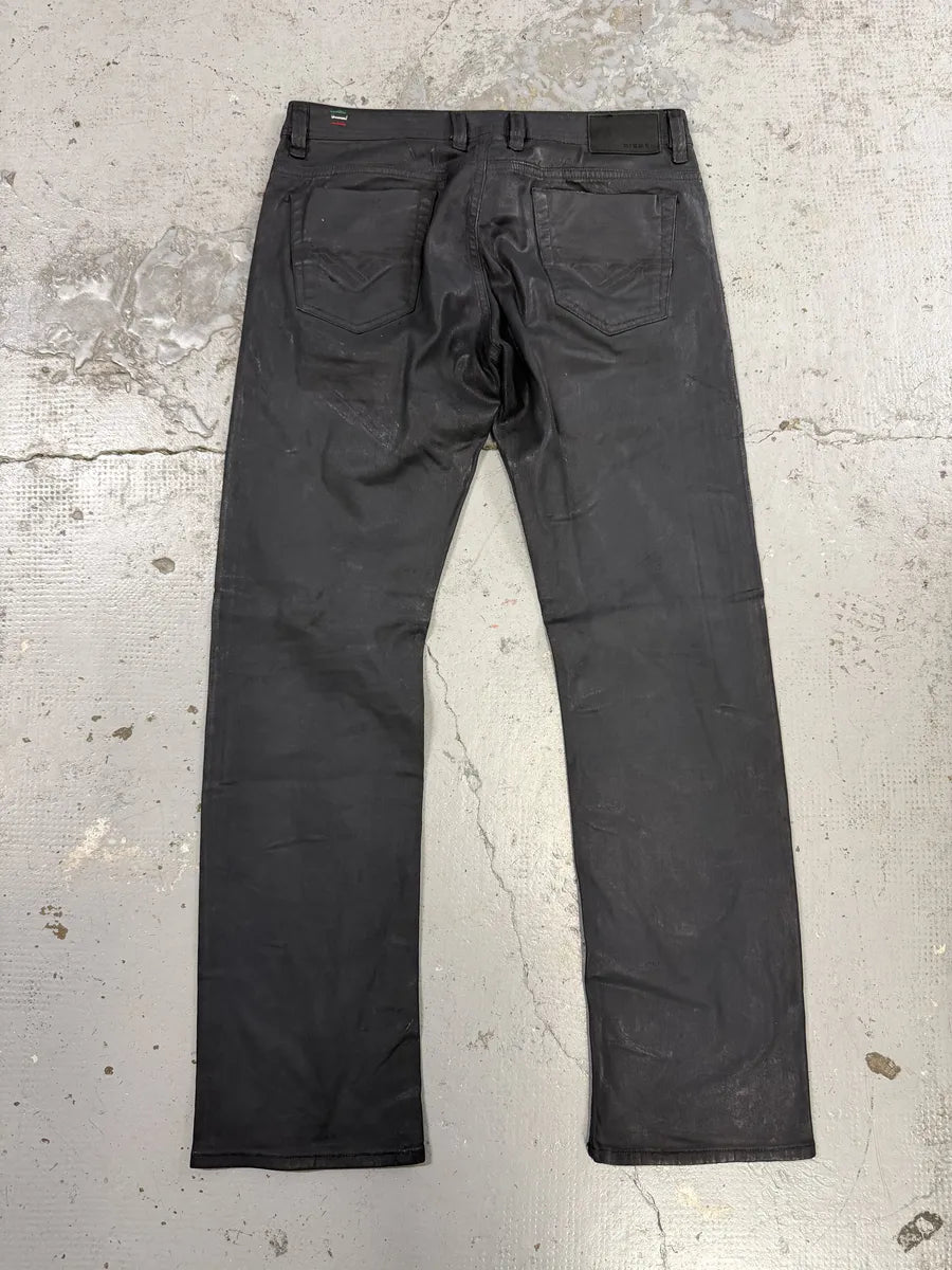 Diesel Dark Grey Waxed Denim Jeans OJWApNT 5