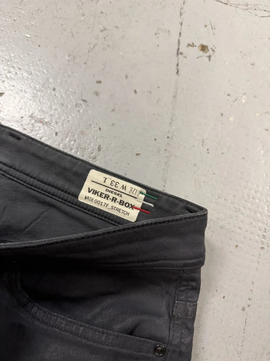 Diesel Dark Grey Waxed Denim Jeans OJWApNT 7