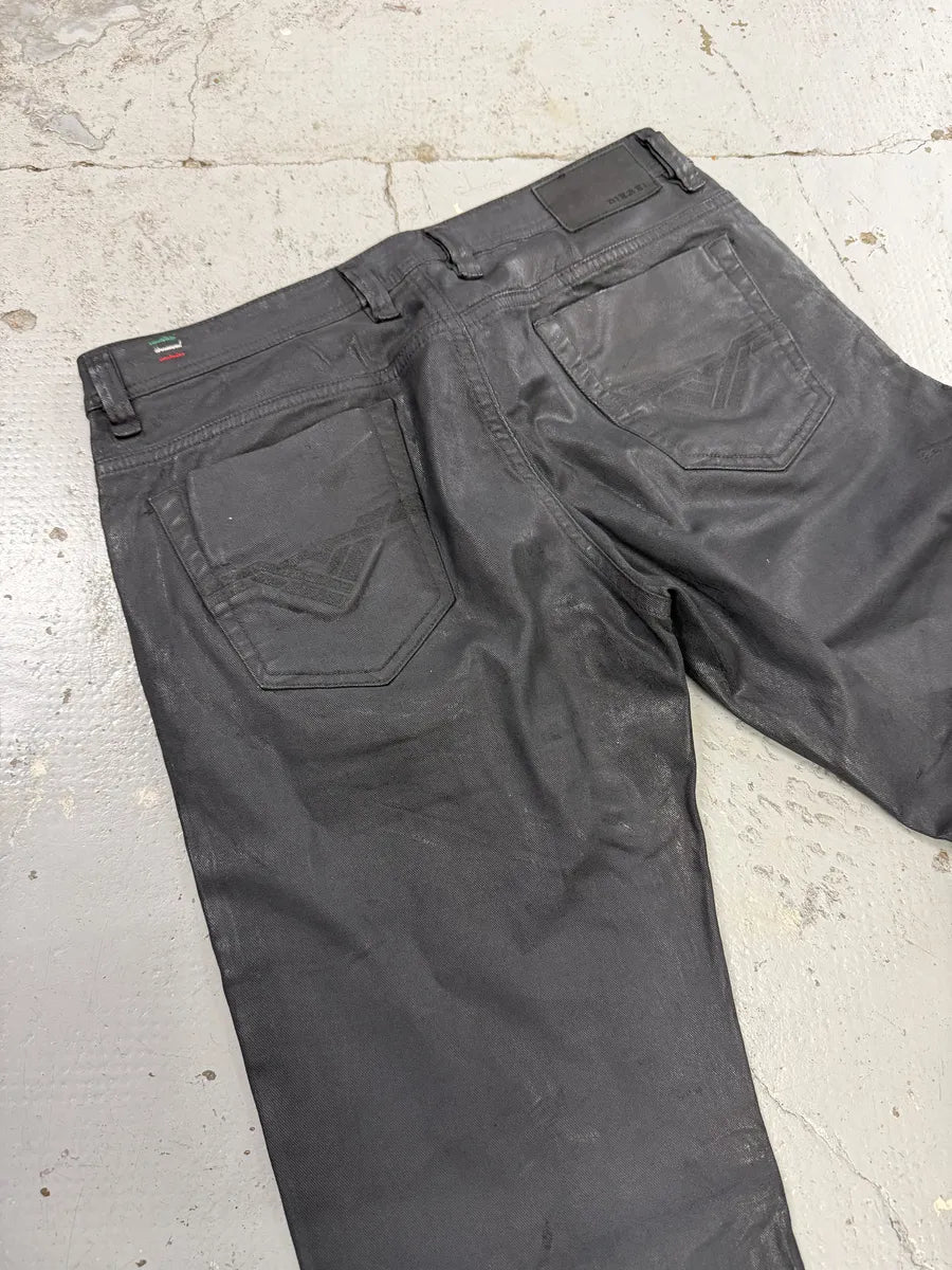 Diesel Dark Grey Waxed Denim Jeans OJWApNT 9