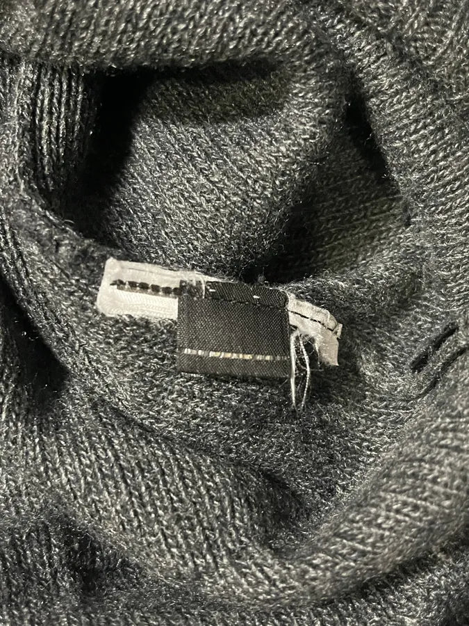 Diesel Destroyed Grey & Black Distressed Knit Sweater zbJqyGJ 8