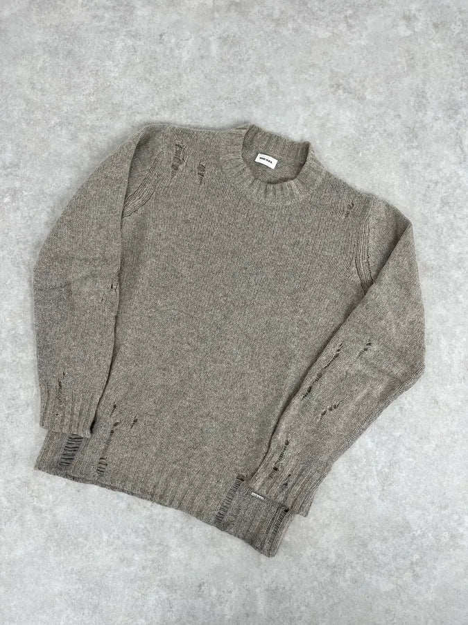 Diesel Destroyed Grey Sweater WxeBCvN 4