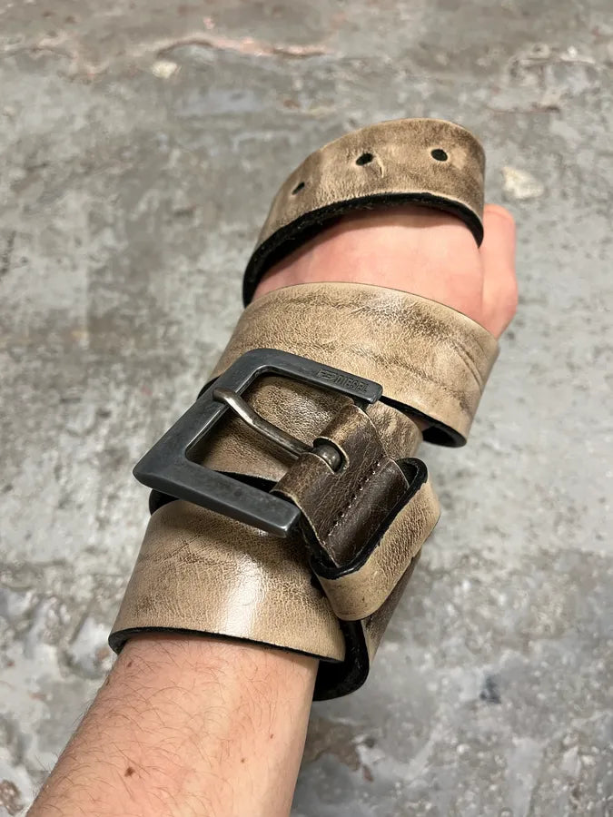 Diesel Dirty Beige Leather Belt (OS) XqFLoHd 1