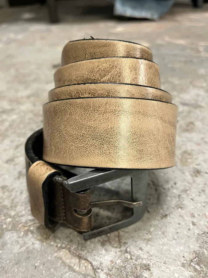 Diesel Dirty Beige Leather Belt (OS) XqFLoHd 3