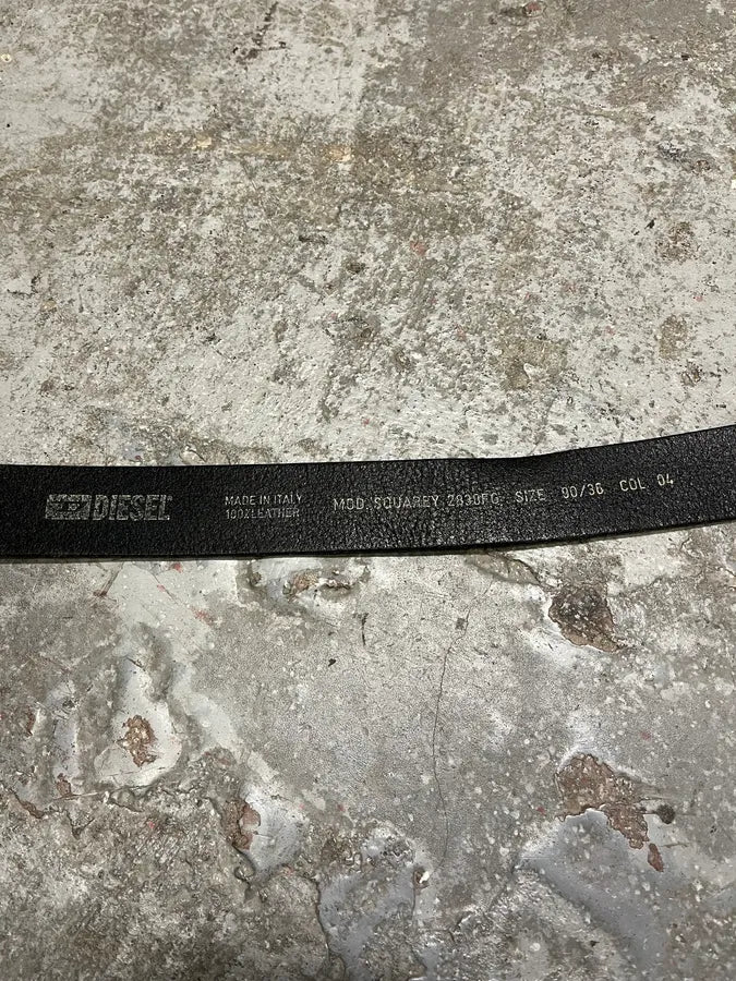 Diesel Dirty Beige Leather Belt (OS) XqFLoHd 5