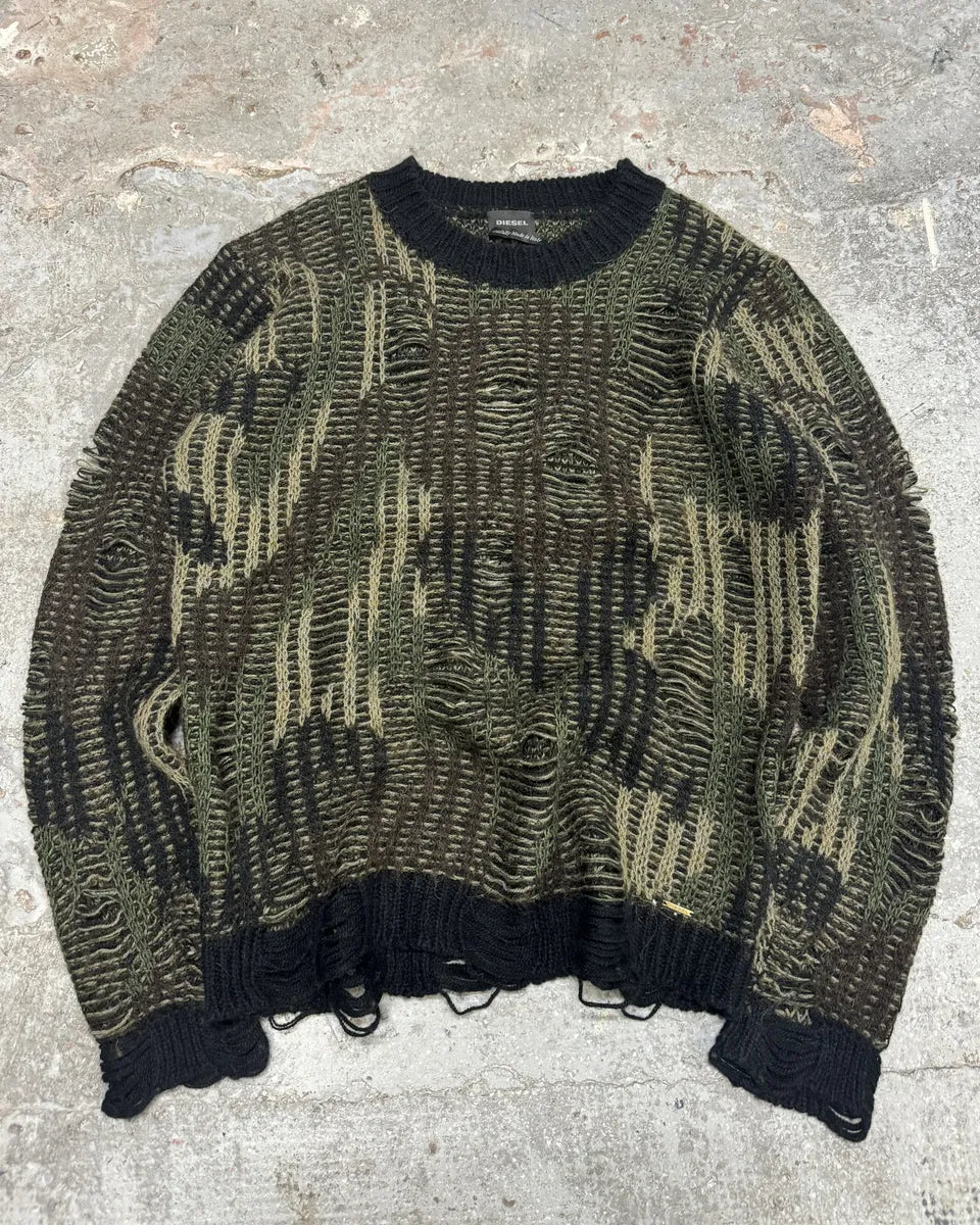 Diesel Distressed Camo Mutant Sweater eRJmBIB 0