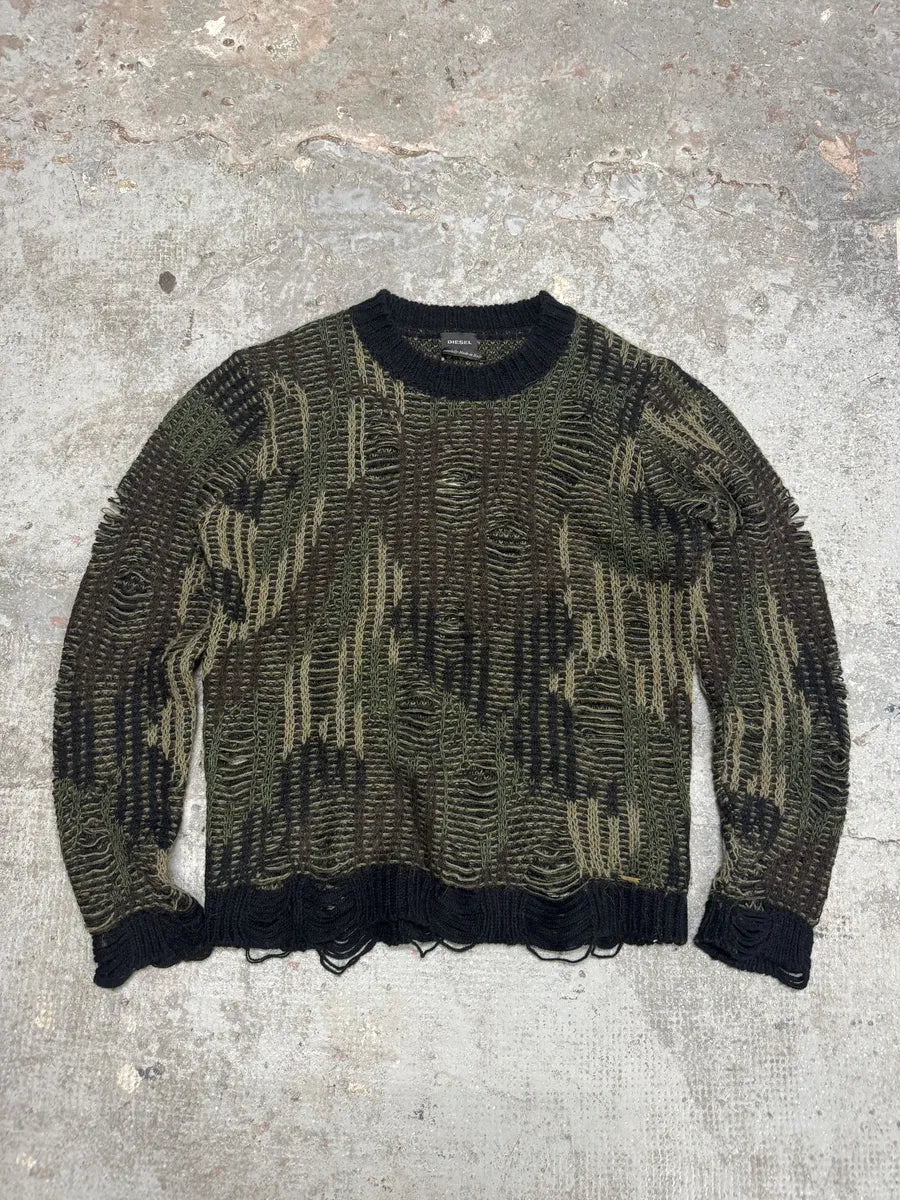 Diesel Distressed Camo Mutant Sweater eRJmBIB 4