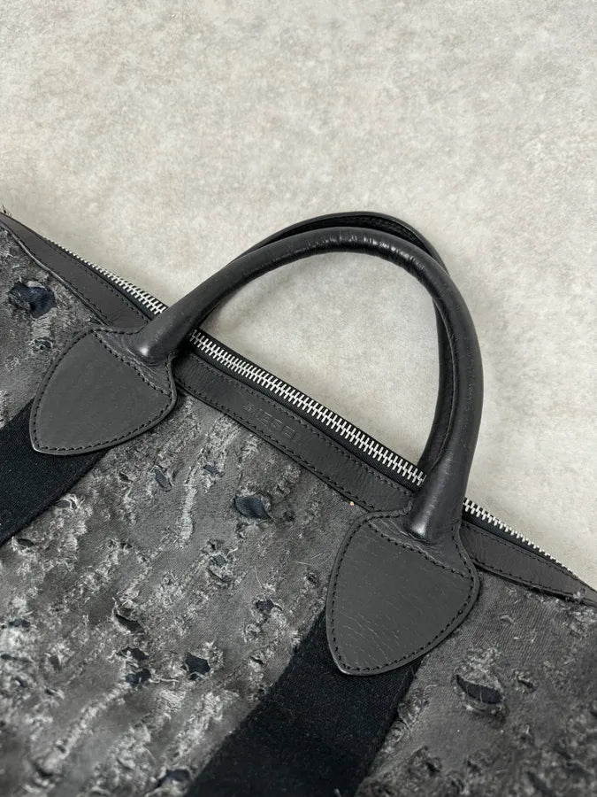 Diesel Distressed Grey Week-end Bag lzdPpwY 3