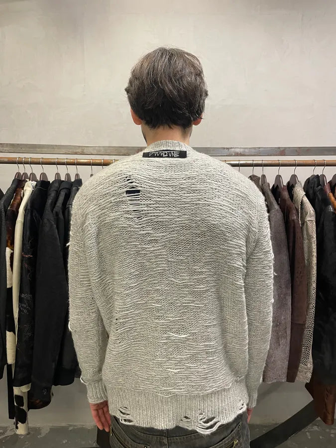 Diesel Distressed Grey Wool Sweater (M) 2