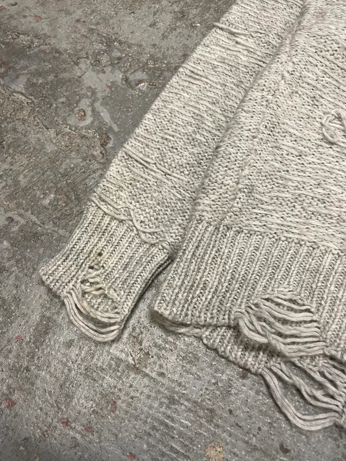 Diesel Distressed Grey Wool Sweater (M) 4