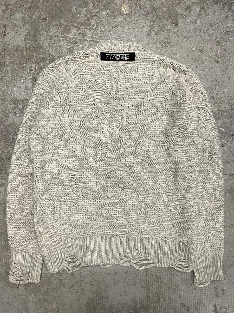 Diesel Distressed Grey Wool Sweater (M) 5