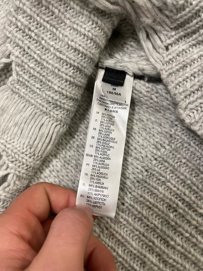 Diesel Distressed Grey Wool Sweater (M) 9