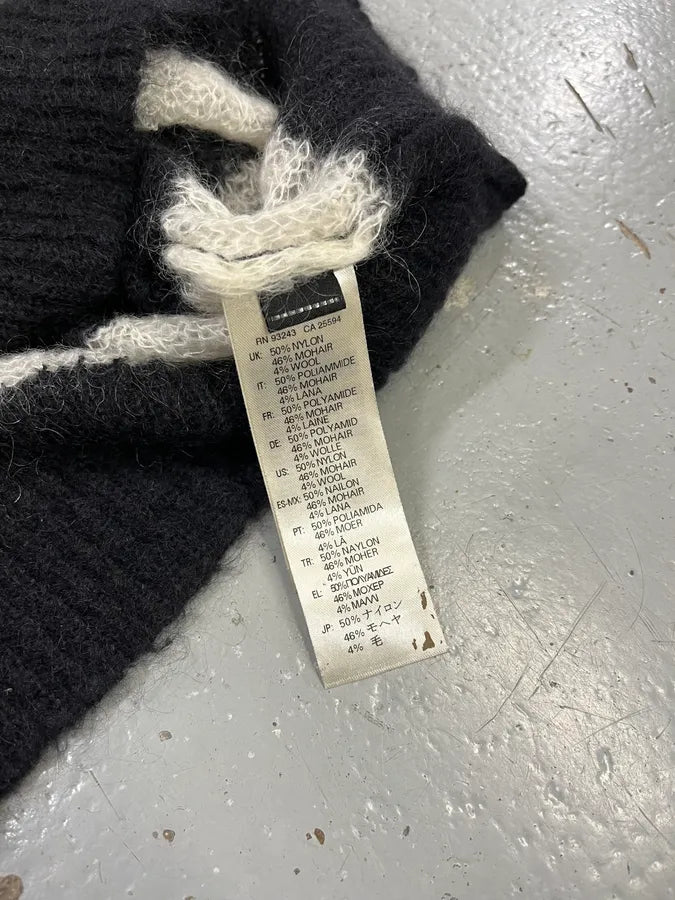 Diesel Distressed Striped Black Red & White Sweater bglynyR 9