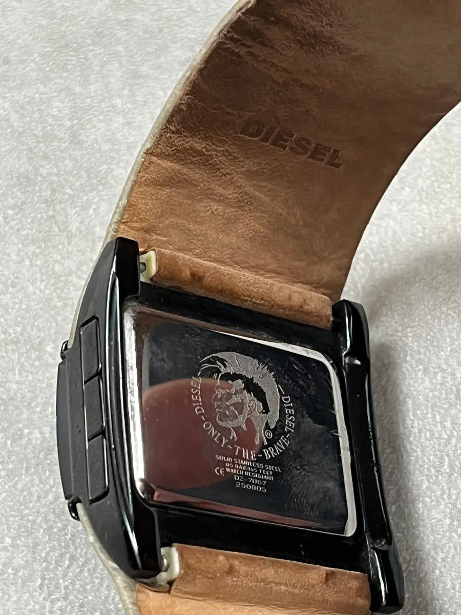 Diesel DZ 7067 Olive Patchwork Leather Watch eNMLUYM 6