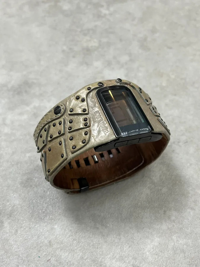 Diesel DZ 7067 Olive Patchwork Leather Watch eNMLUYM 4